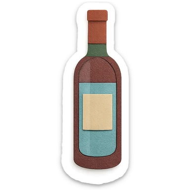 paper craft style wine bottle sticker