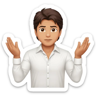 A man stretching his hands like sharukh khan pose  sticker