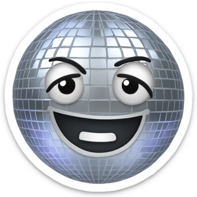 Silver disco ball but it is WINKING at me sticker