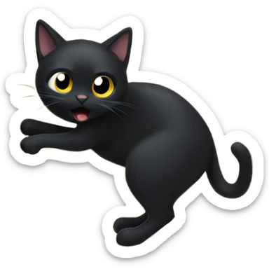 Black cat dropping something off the cabinet sticker