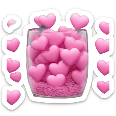 10000000 huge pink hearts on stems in a clear glass vase sticker