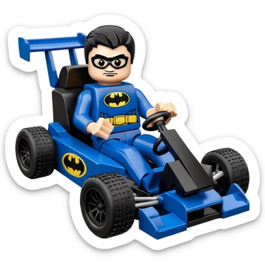 scale anime racing sexy muscular Batman’s masculine midnight-colored tight outfit 1970’s tv style dark knight stealthy accurate sporty safe plush deluxe Lego off-road pursuit drifting F1 car lexus (black hair,reclining and relaxed torso and shoulders back against seat) rallycross kart  sticker