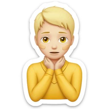 a yellow emoji with hands around neck wanting to die sticker