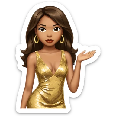 Tenitra Michelle Williams, R&B Singer from Destiny's Child with long dark brown hair, medium dark skin sticker