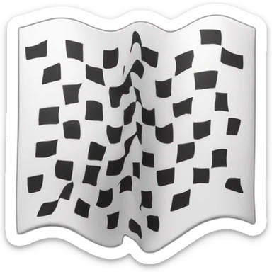 Bandera blanco mitad negro sticker