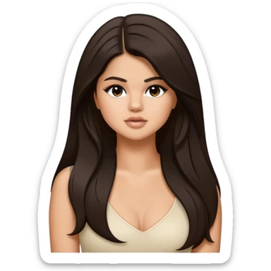 Selena Gomez long hair  sticker