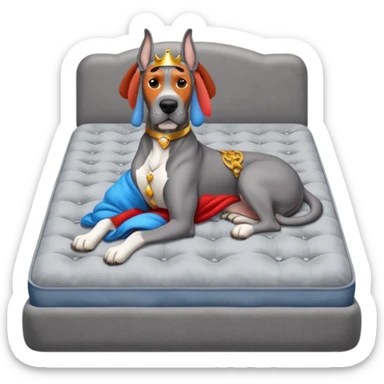 Gray Great Dane on king size mattress floppy ears sticker