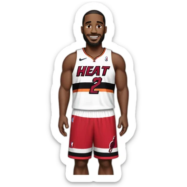 patrick wearing red miami heat jersey sticker