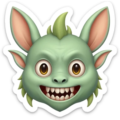 LABUBU, a small monster with high, pointed ears and serrated teeth. sticker