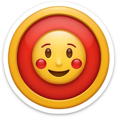 Emoji estilo vectorial de un sol rojo , en el centro un círculo blanco con borde rojo y una letra U roja gruesa. Diseño simple, colores sólidos, sin texto adicional, fondo transparente, estilo emoji oficial. sticker