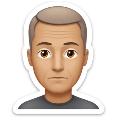 hombre, 50 años pelo poco rapado delgado sticker