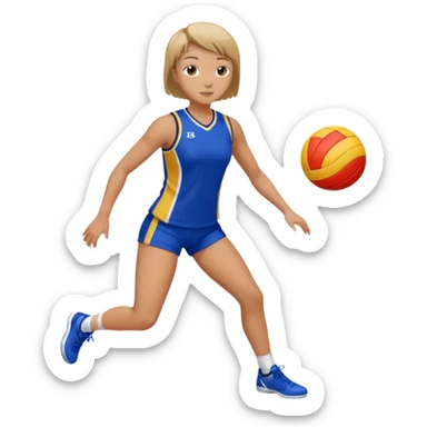 volleyball short hair girl full body sticker