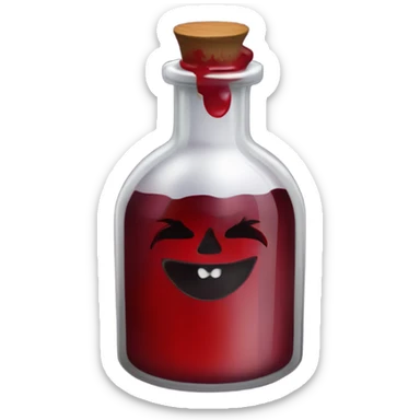 a stylish potion bottle with blood and a gothic lid, perfect for a vampire girl theme." sticker