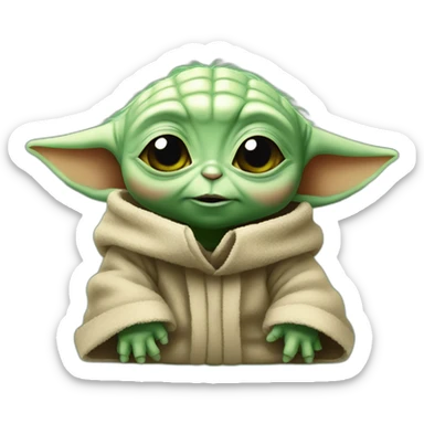 baby yoda blushing sticker