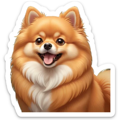 Cinematic Cute Yawning Orange Pomeranian Portrait Emoji, Head tilted slightly with a dramatic, wide-open yawn, showcasing a soft, fluffy orange Fur with a subtle shimmer, floppy ears slightly drooping, round brown eyes barely open in drowsy contentment, Simplified yet irresistibly adorable features, highly detailed, glowing with a soft, cozy glow, high shine, relaxed yet expressive, stylized with a touch of whimsy, bright and endearing, soft glowing outline, capturing the essence of a sleepy yet affectionate companion, so drowsy it feels like it could stretch right out of the screen and curl up for a nap! sticker