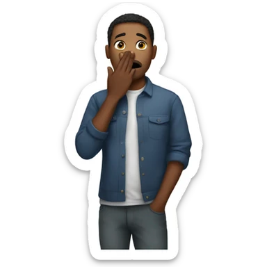 the guy put his hand over his mouth sticker