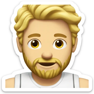 A blond guy with a beard at the gym sticker
