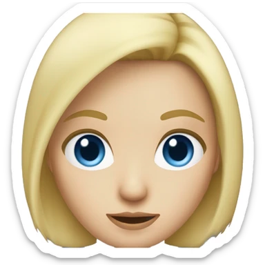 Blonde hair blue eye girl with a gun sticker