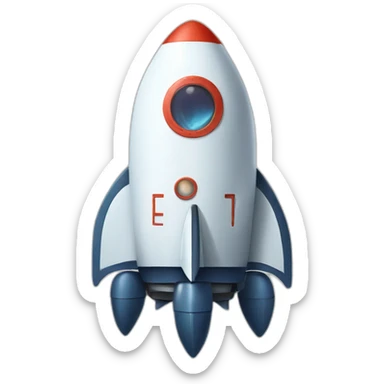 A space rocket wearing a lobster hat sticker