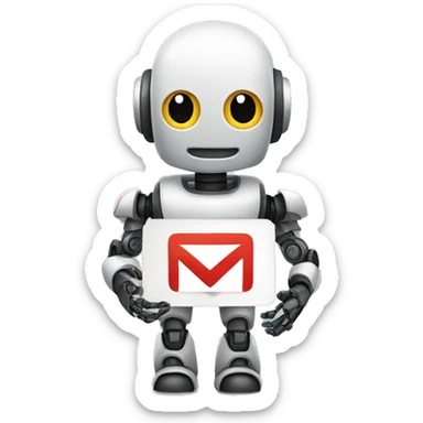 ROBOT HOLDING THE LOGO
GMAIL sticker