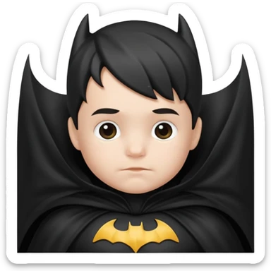 Toddler Batman in capes...Batman and NOT Superman  sticker
