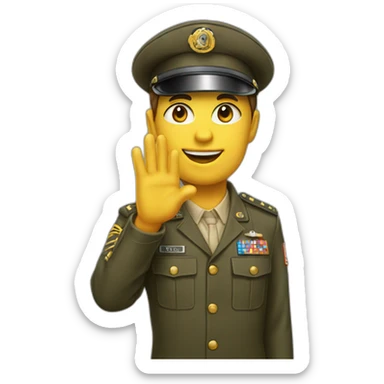 hyperrealistic emoji saluting sticker