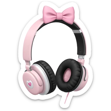 white headphones with pink bows sticker
