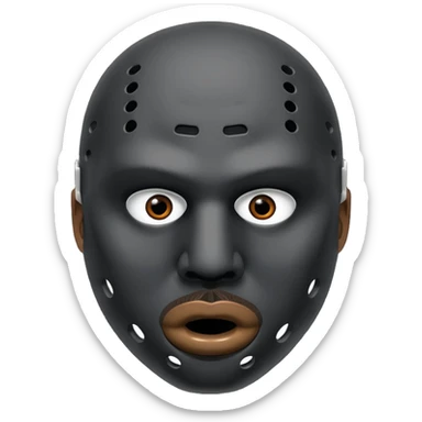 Masque de hockey de kanye west avec deux trous au dessus de la place de vision, et 6 trous en dessous de la place du nez without eyes and mouth  sticker