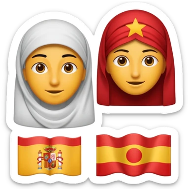 
symbol translation from Arabic to Spanish, that shows one caracter from each language sticker