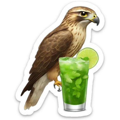 hawk drinks mojito sticker