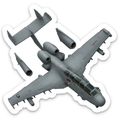A-10 warthog military plane anatomically identical  sticker