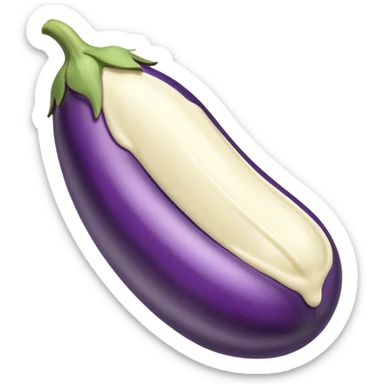 White chocolate dipped eggplant sticker