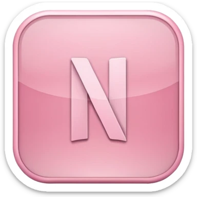 Netflix aesthetic "N" logo in pastel pink sticker
