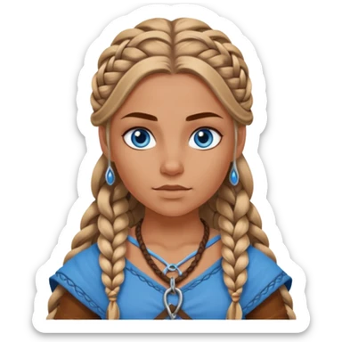 Viking female slave with blue eyes  sticker