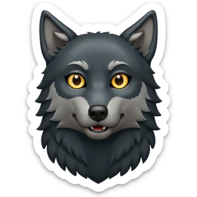 Black wolf howling eyes closed sticker