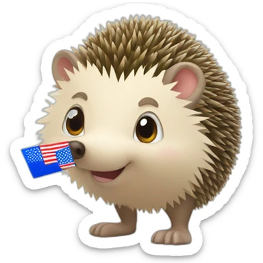 a hedgehog going to vote sticker