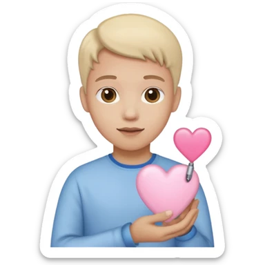 light pink heart in white hands sticker