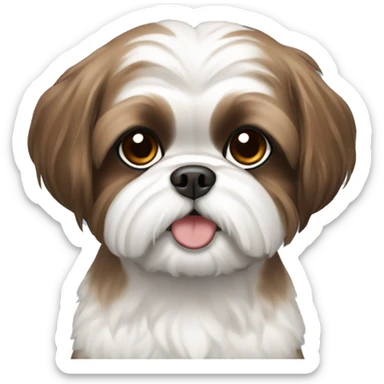 shihtzu with short brown hair sticker