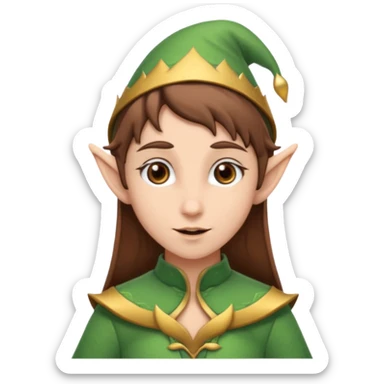 elf with brown hair sticker
