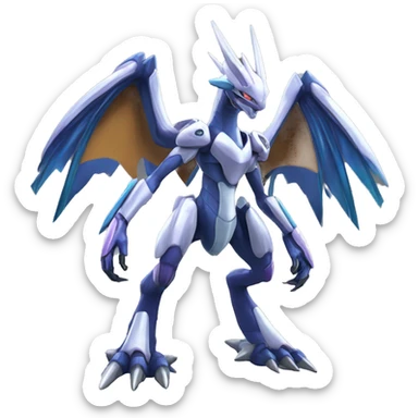  cool edgy shiny colorful Digimon-Dialga-Genesect-Reptile full body sticker