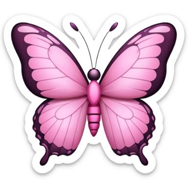pink butterfly with bow  sticker