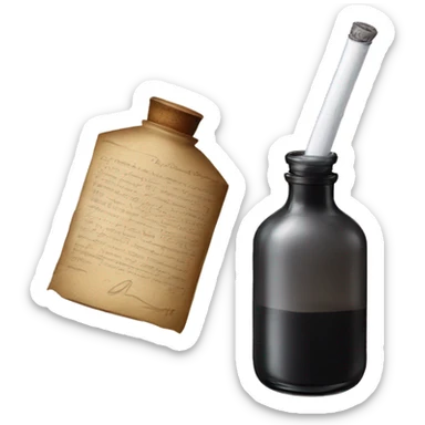paperquill and ink bottle sticker