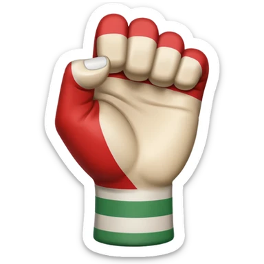 This fist emoji ✊ but instead of yellow it’s the three Italian flag colors. Don’t change anything about the fist shape or shading, just the 3 colors striped  sticker