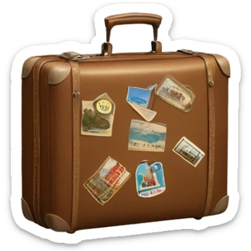 suitcase with vintage travel stickers sticker