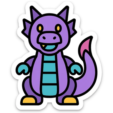 purple robot dragon icon sticker