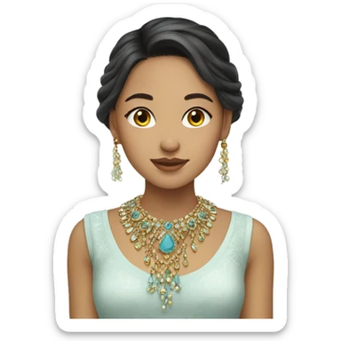 Girl with kazakh jewellery  sticker