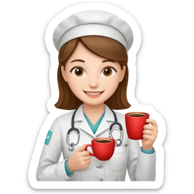 nurse holding drink sticker