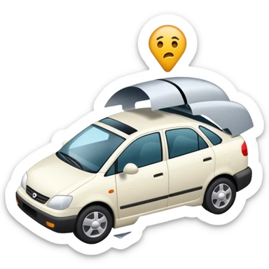 A plan that crashed into a car sticker