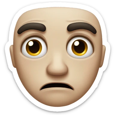 grumpy face with dark bruises under eyes sticker