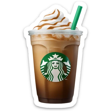 Starbucks ice coffee with ice cubes  sticker